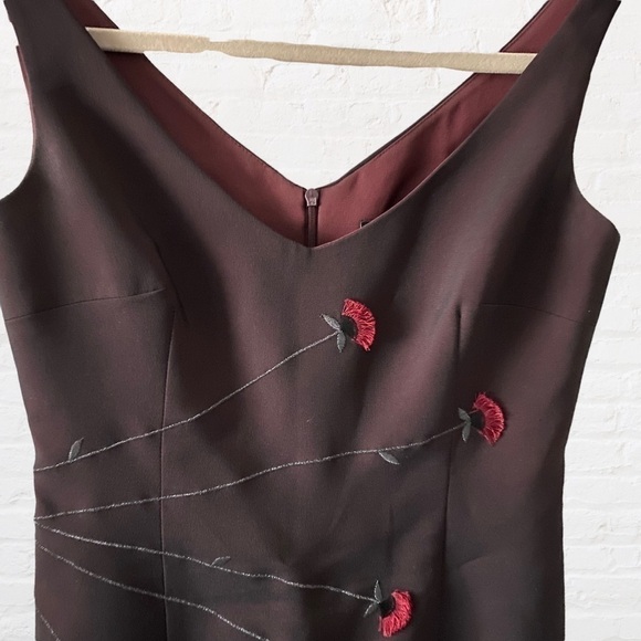 Laundry by Shelli Segal Burgandy Embellished Dress, size Small 4/6 - Picture 4 of 11